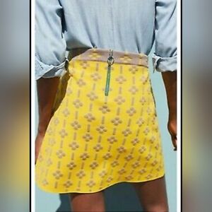 Maeve By Anthropologie Yellow Patterned Women's Skirt
